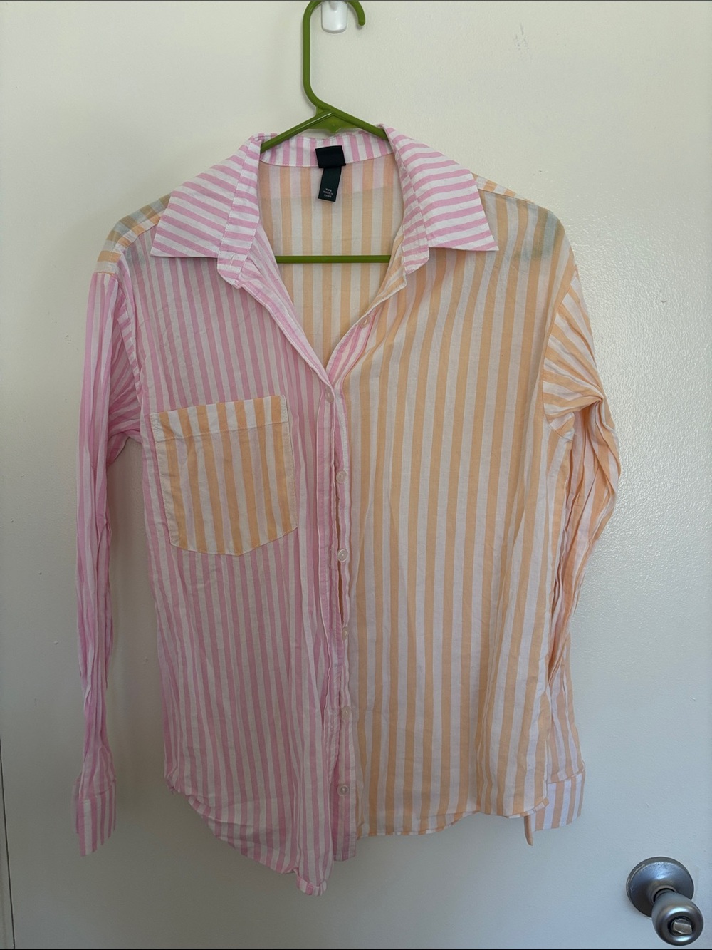 wild fable Pink and Peach Striped Button-Up Shirt